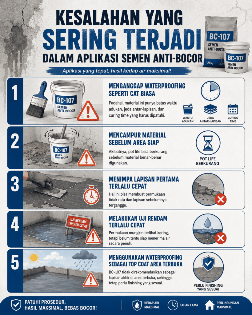Kesalahan yang Sering Terjadi dalam Aplikasi Semen Anti-Bocor