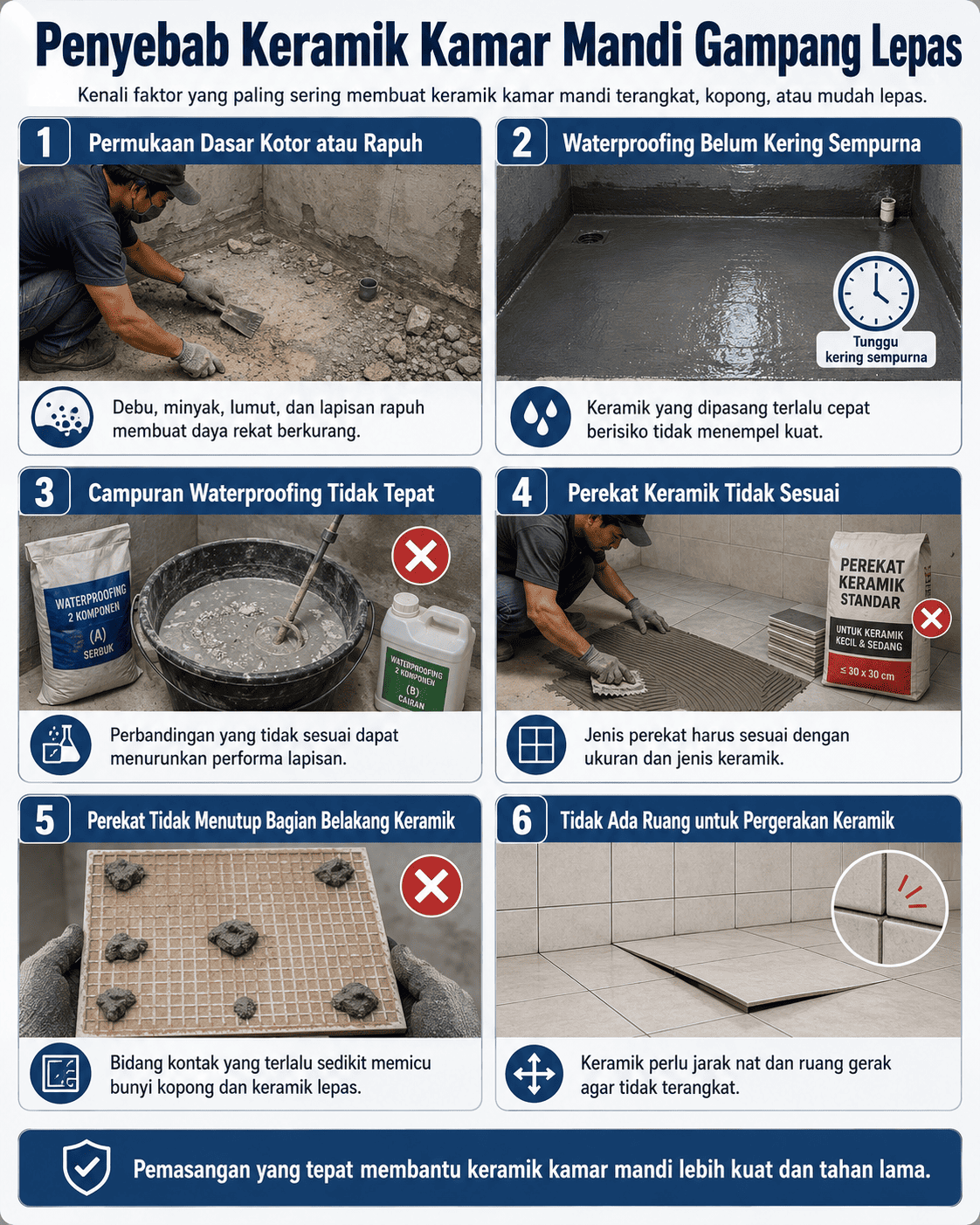 Penyebab Keramik Kamar Mandi Gampang Lepas