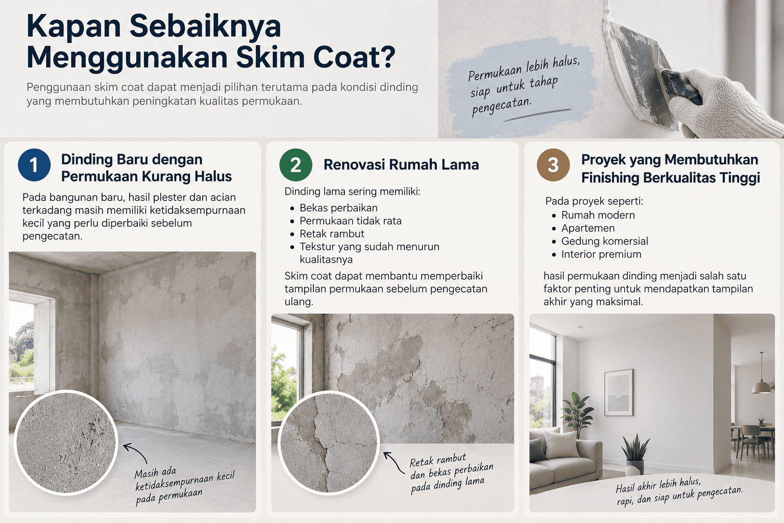 Kapan Sebaiknya Menggunakan Skim Coat?
